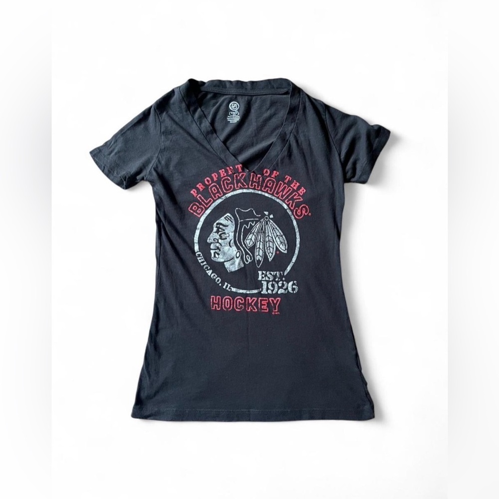 NHL Chicago Blackhawks Women’s Official Licensed Black T-Shirt